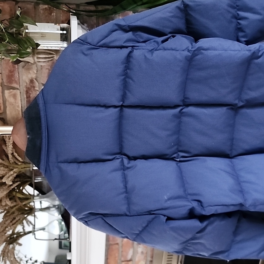 Vintage Eddie Bauer Goose Down Made in USA Quilted Puffer Jacket Blue Sz M TALL - Picture 9 of 17